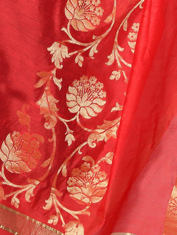 red chanderi dupatta - 15128343 - Standard Image - 1