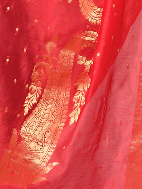 red chanderi dupatta - 15128351 - Standard Image - 1