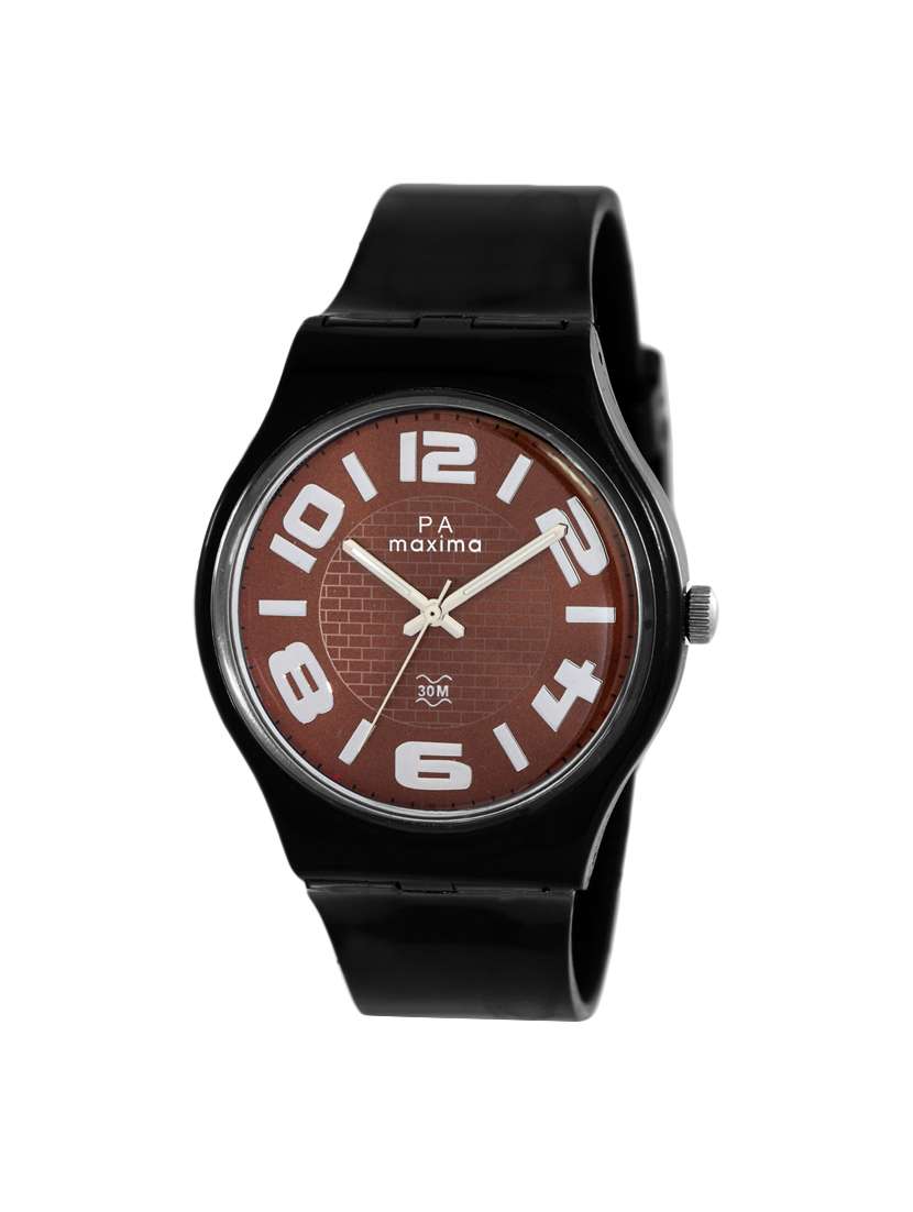 maxima brown dial watch for men - 39060ppgw