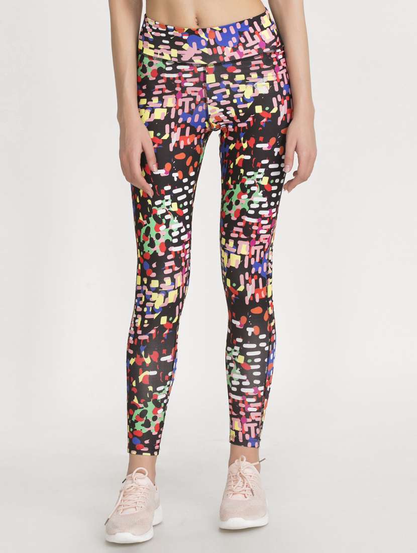 black printed track pant