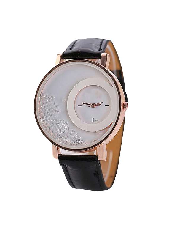 jm maxre pu leather belt ladies watch