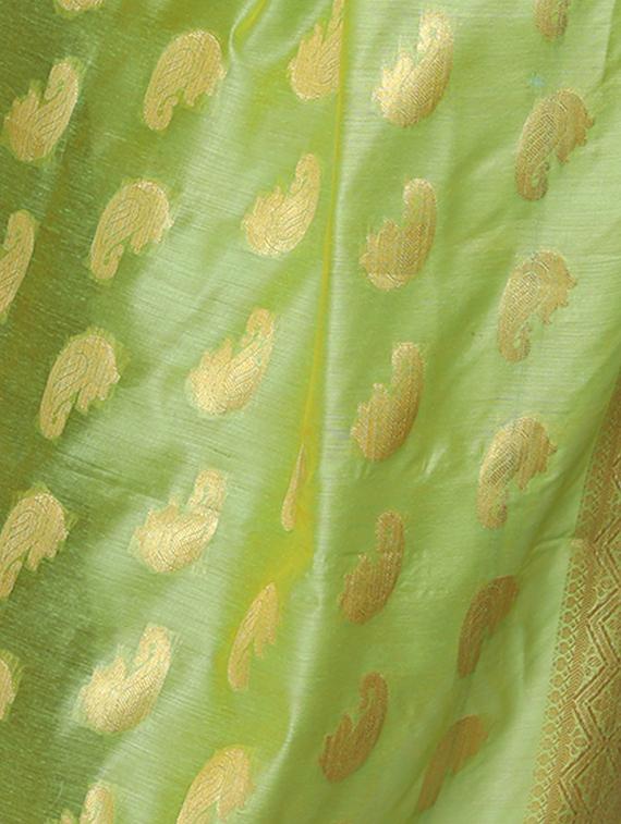 green chanderi dupatta - 15132534 -  Standard Image - 1