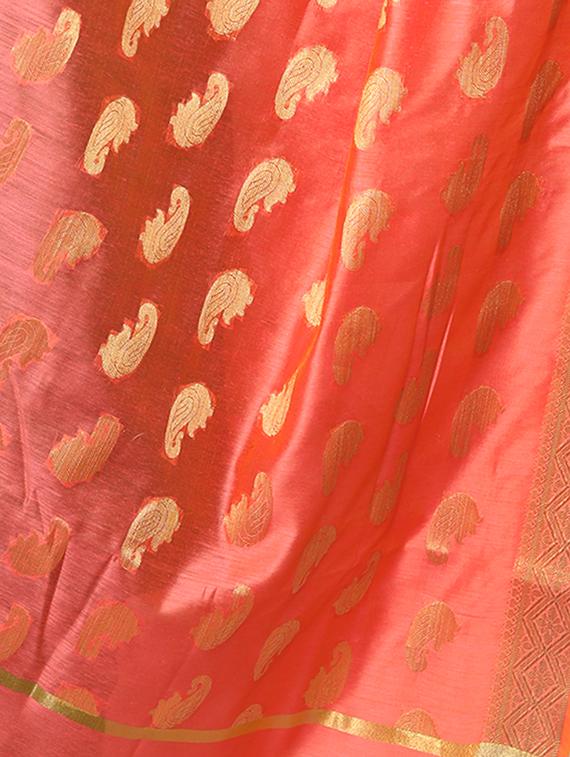 orange chanderi dupatta - 15132537 - Standard Image - 1