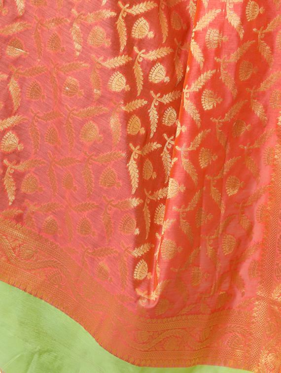orange chanderi dupatta - 15132544 - Standard Image - 1