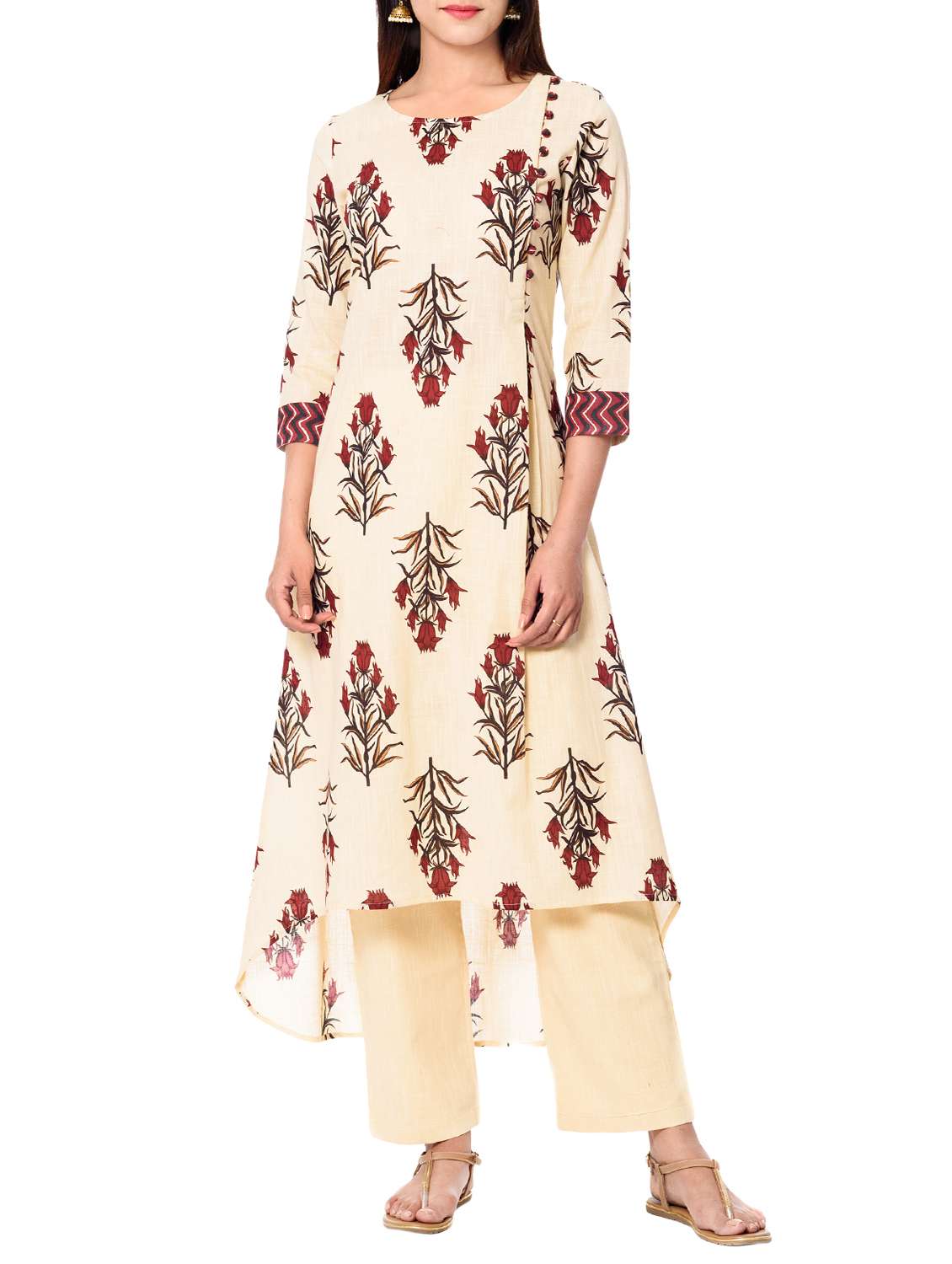 high low  printed kurta