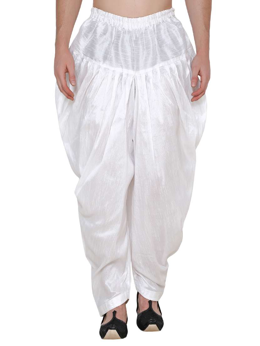 white silk blend dhoti