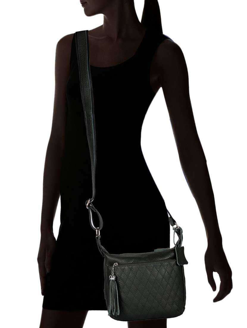 green leather sling bag - 15135258 - Standard Image - 4