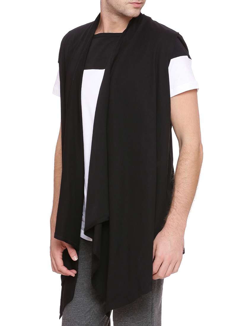 black cotton shrug - 15135281 - Standard Image - 1