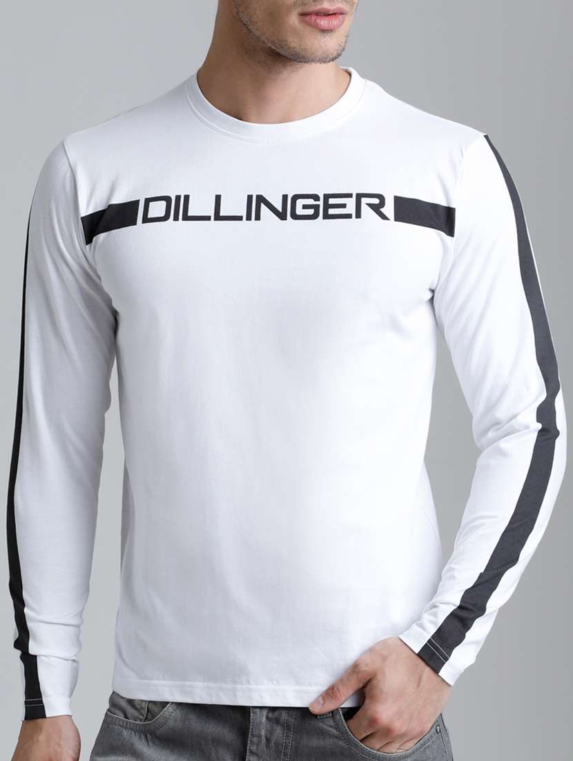 white cotton chest print tshirt