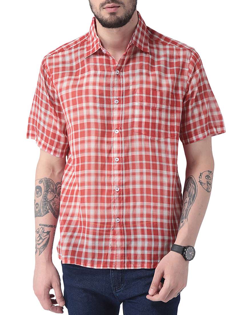 mens checks casual shirt