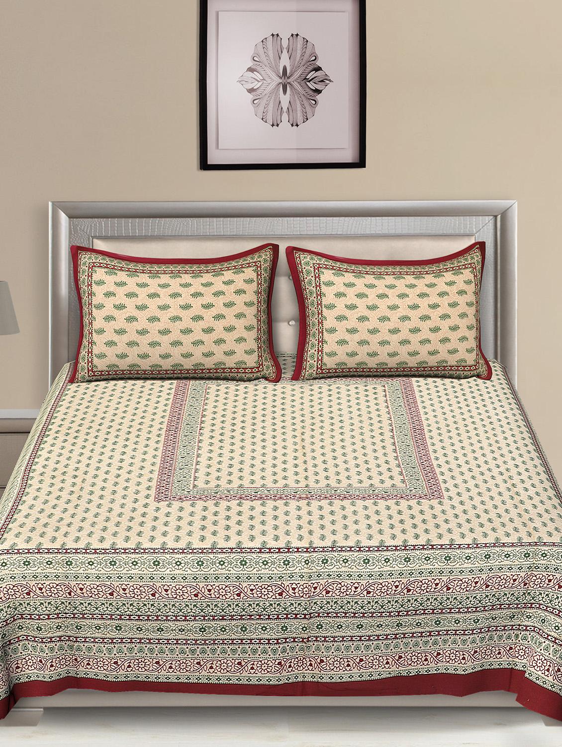 jaipuri traditional double bedsheet with 2 pillow covers - 15138195 -  Standard Image - 1