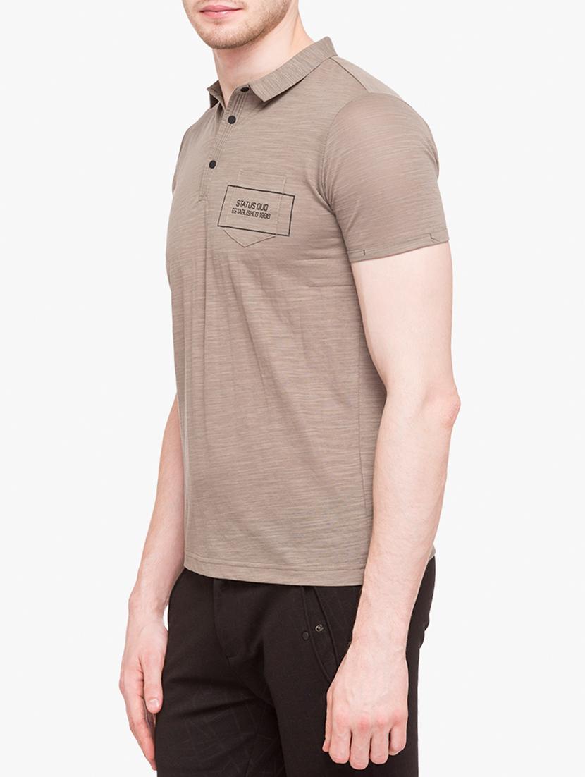 beige cotton blend pocket t-shirt - 15139442 - Standard Image - 1