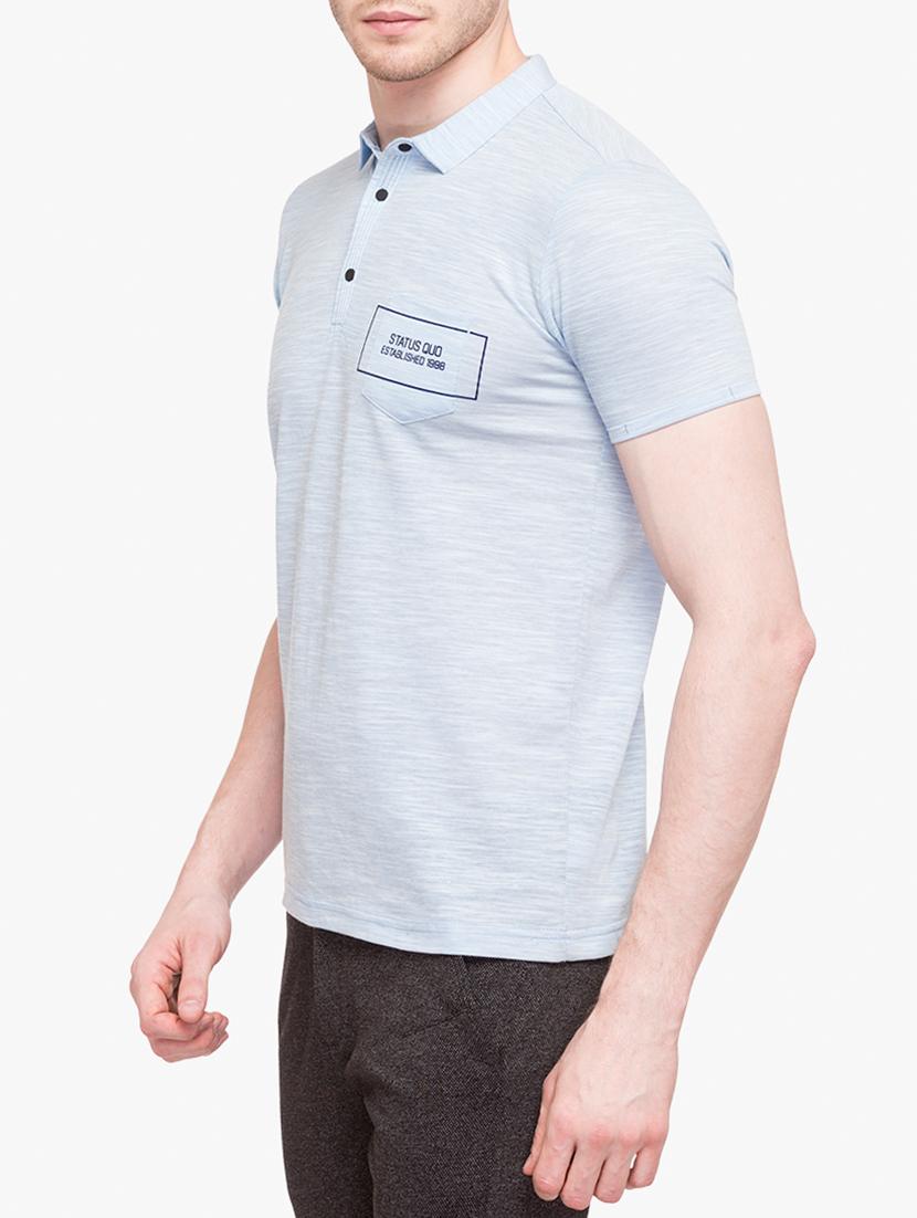 blue cotton blend pocket t-shirt - 15139443 - Standard Image - 1