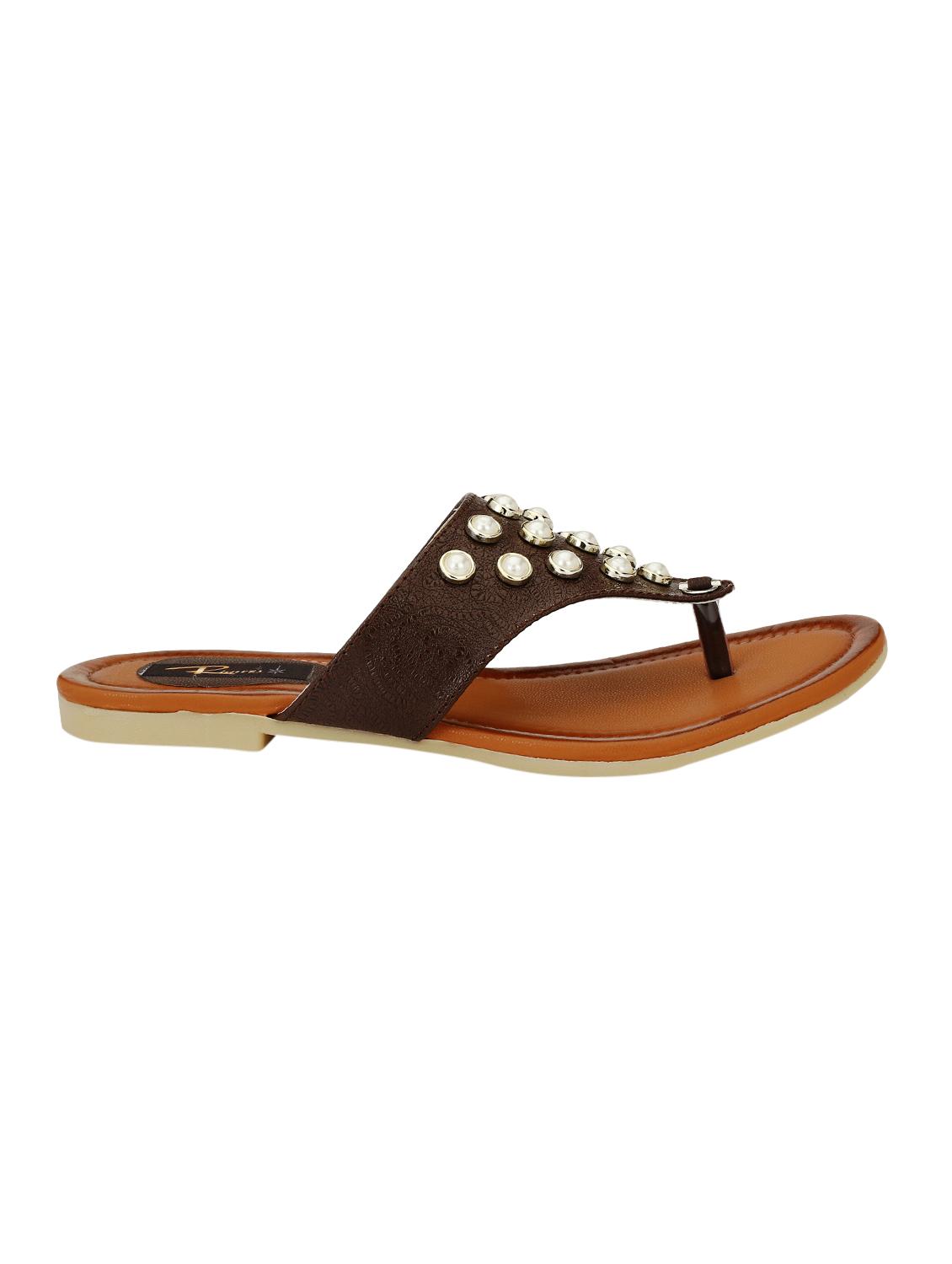 brown open thong sandal - 15140159 -  Standard Image - 1