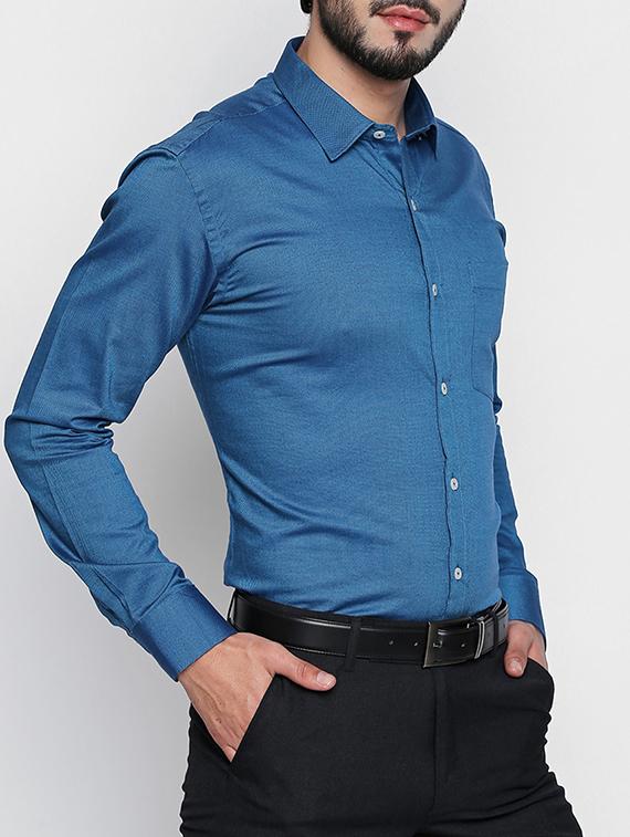 blue cotton casual shirt - 15140736 - Standard Image - 1