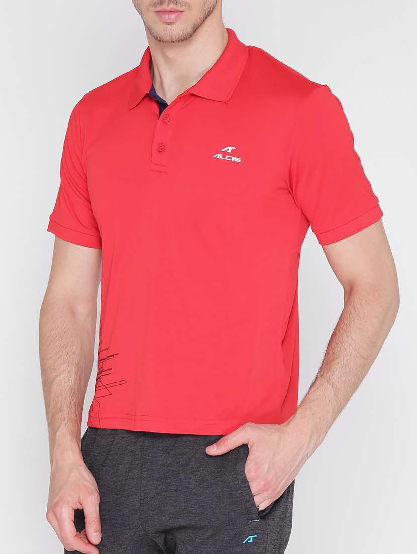 red polyester tshirt - 15141047 - Standard Image - 1