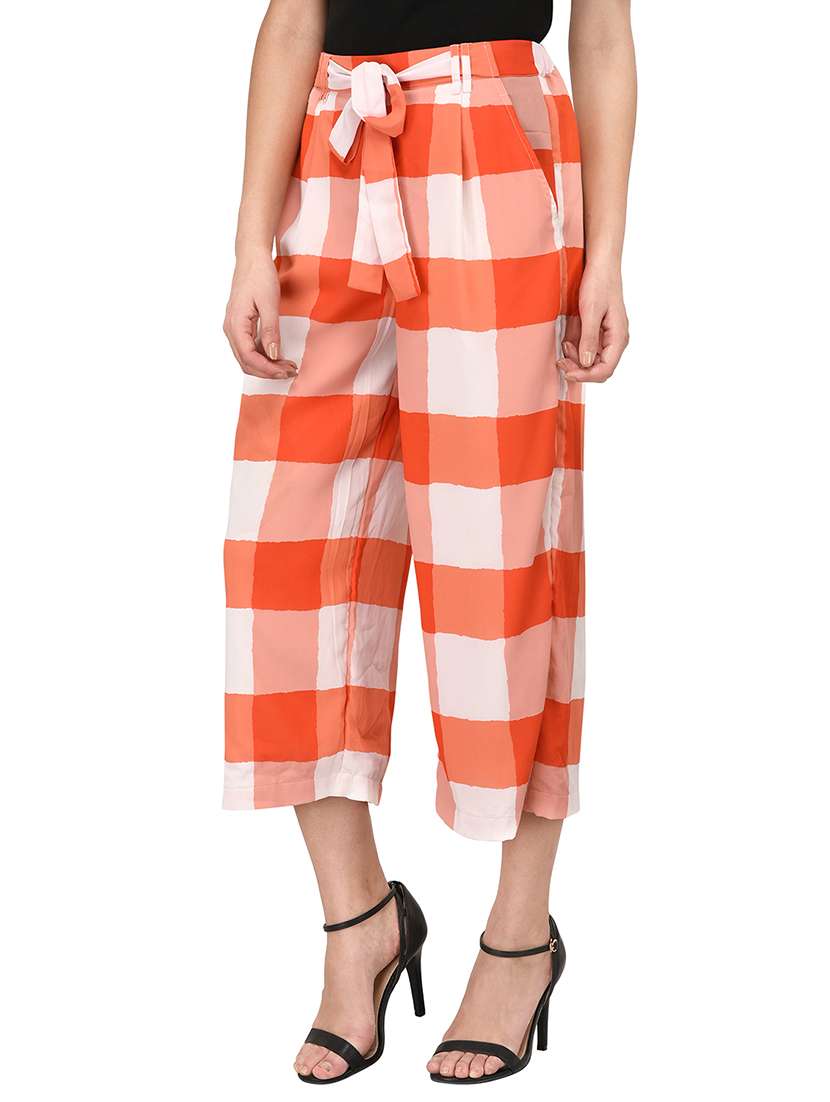 orange checkered capri - 15141484 -  Standard Image - 1