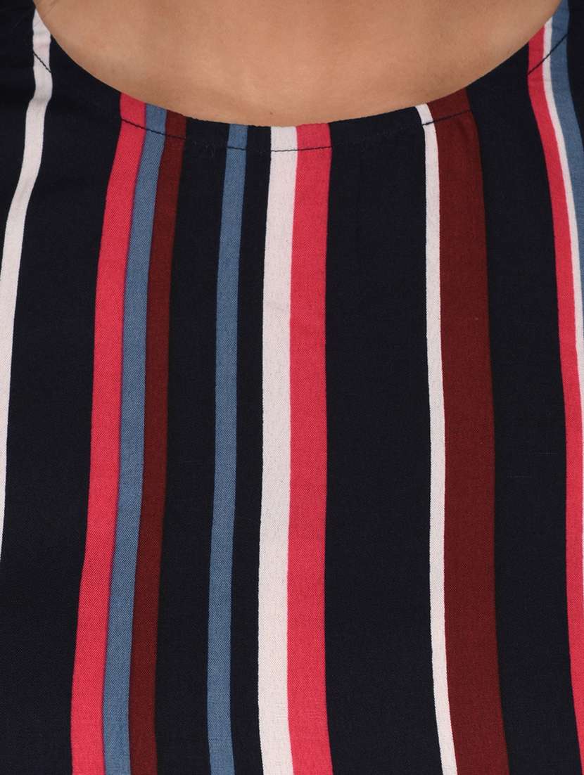 drawstring waist striped romper  - 15141494 -  Standard Image - 4