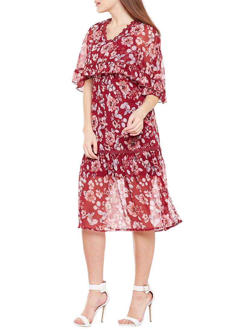red floral layered dress - 15141719 -  Standard Image - 1