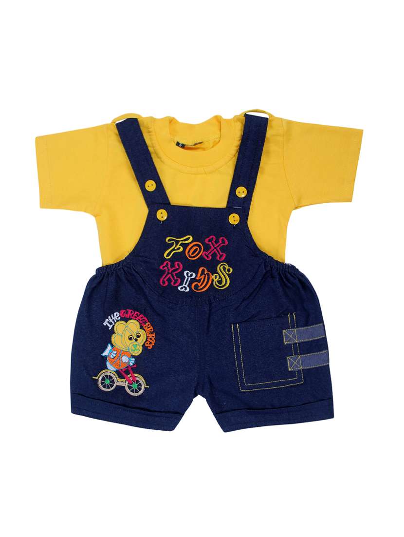 dark blue denim dungaree set