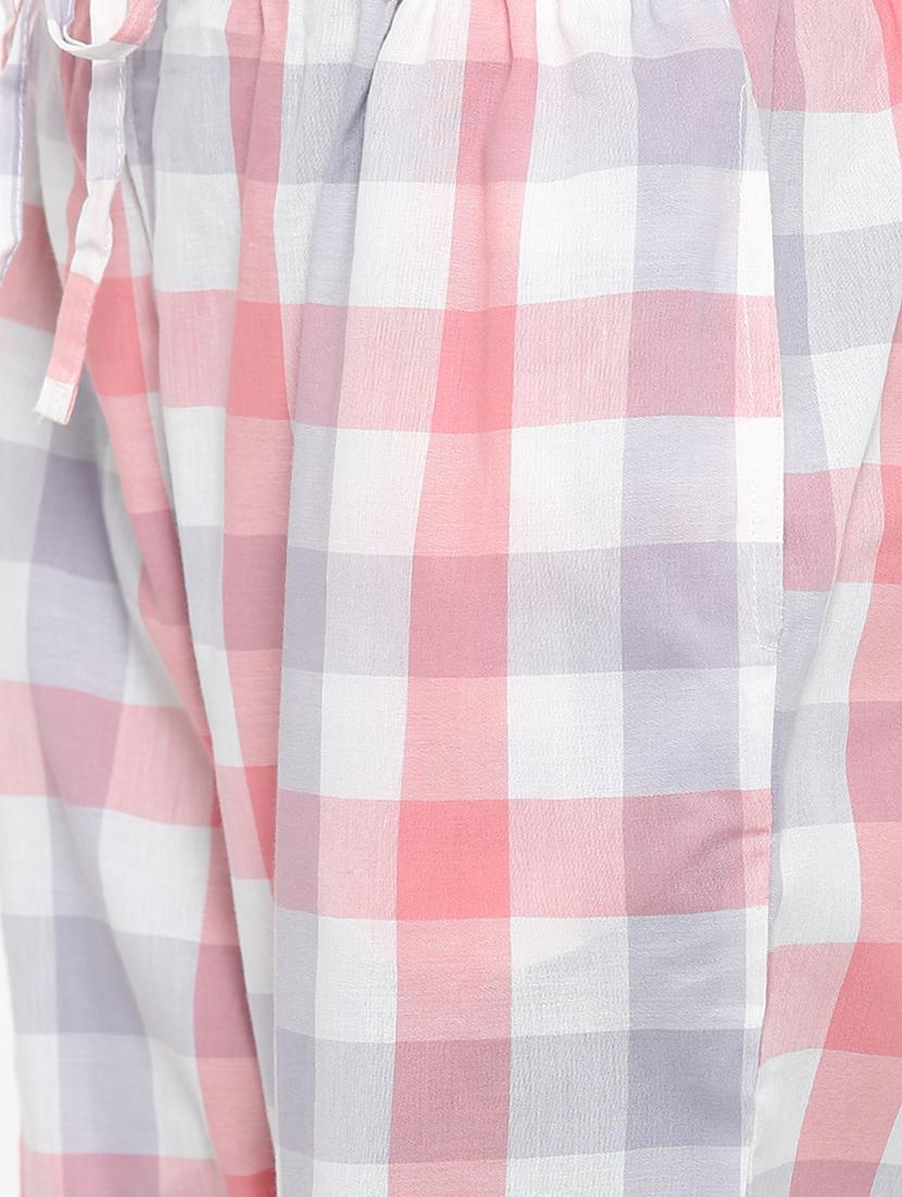 pink checkered cotton pajama - 15142660 - Standard Image - 4