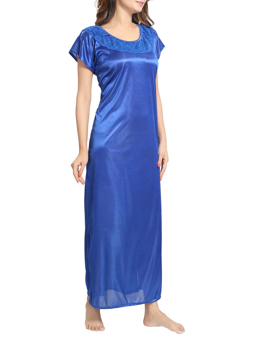 blue satin gown - 15143343 -  Standard Image - 1