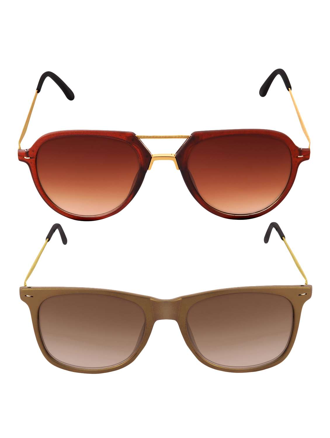 knotyy impressive unisex brown sunglasses (pack of 2)
