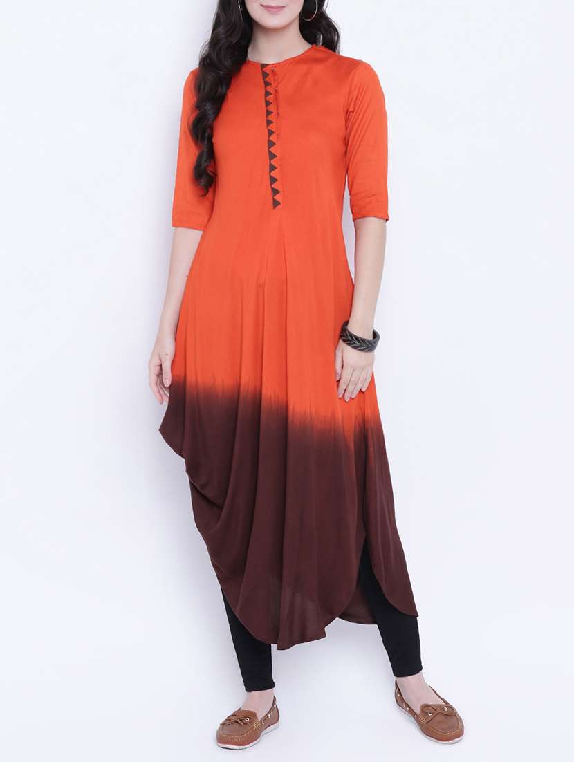 cowl ombre print kurta