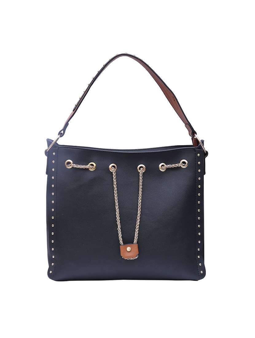 black leatherette (pu) handbag