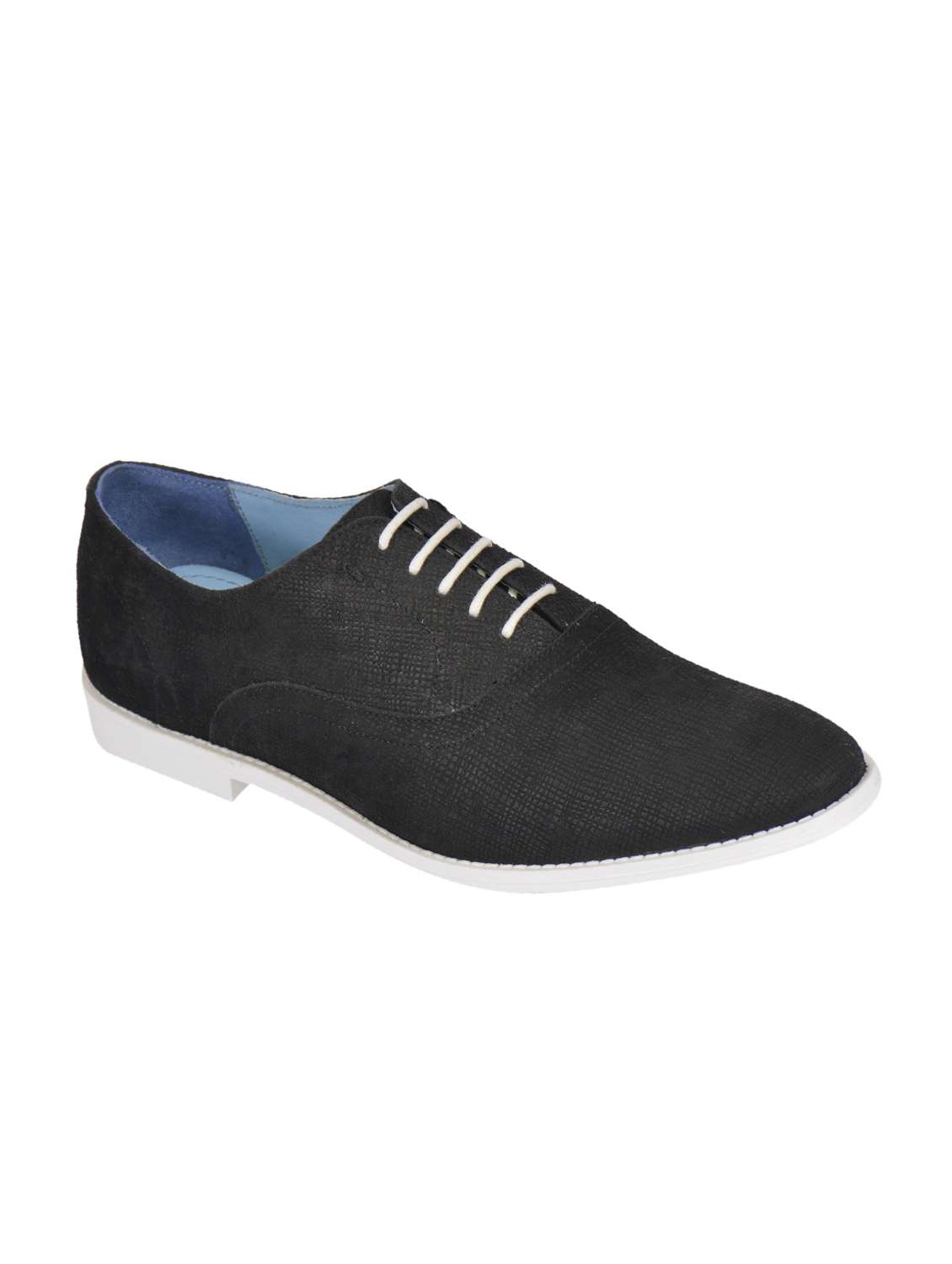 black suede lace-up oxford