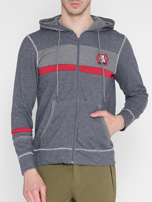 grey color block sweatshirt - 15152392 - Standard Image - 0