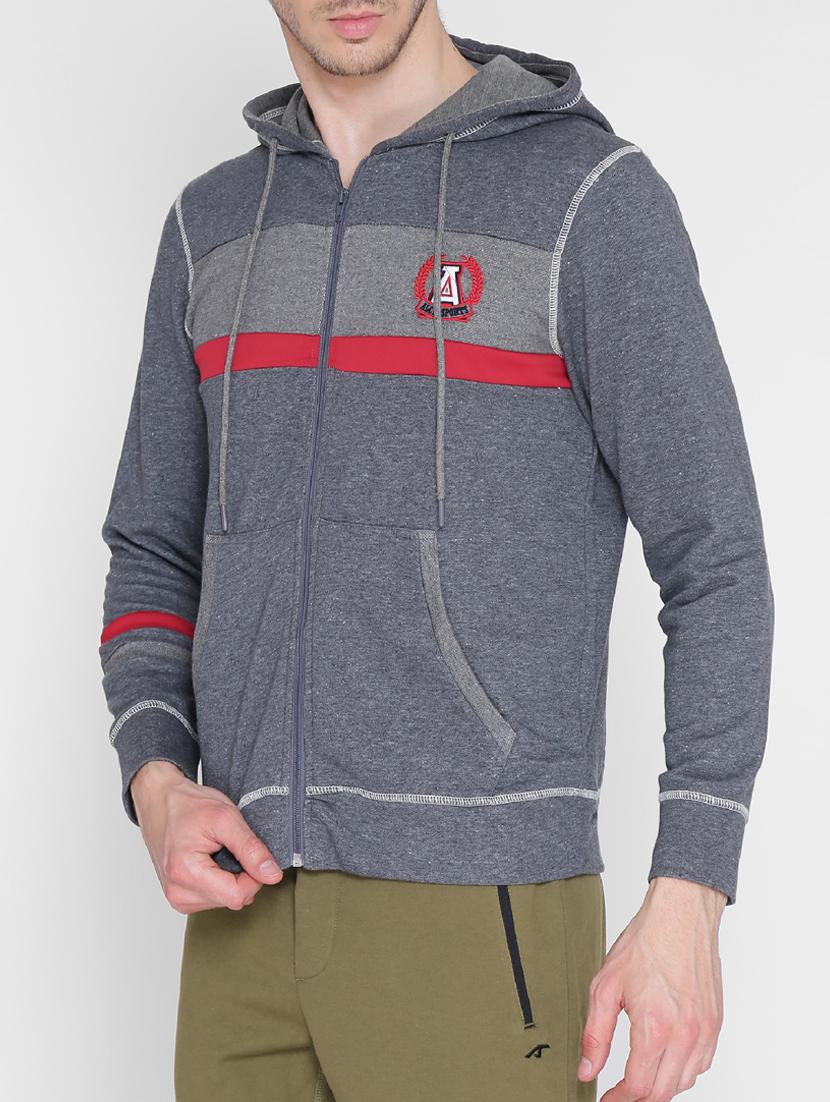 grey color block sweatshirt - 15152392 - Standard Image - 1