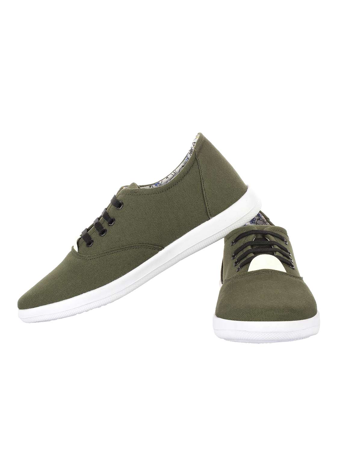 green canvas lace up sneaker - 15160346 -  Standard Image - 1