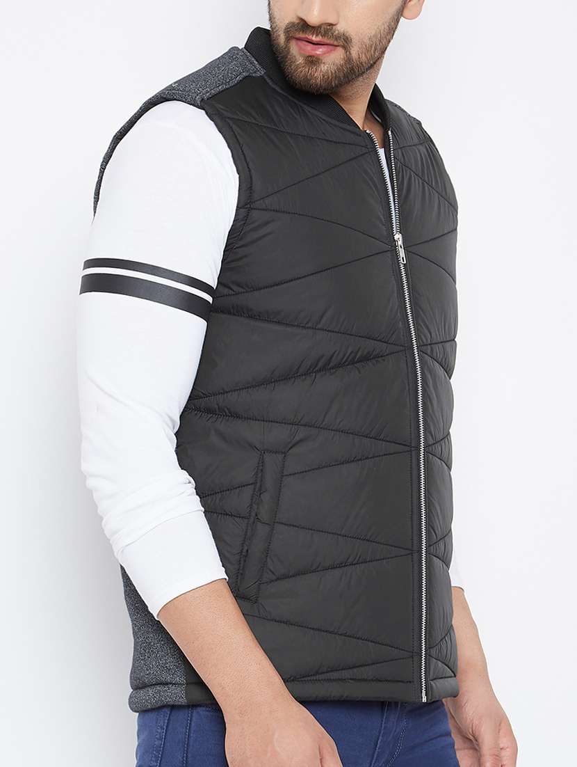 black polyester puffer jacket - 15162084 -  Standard Image - 1