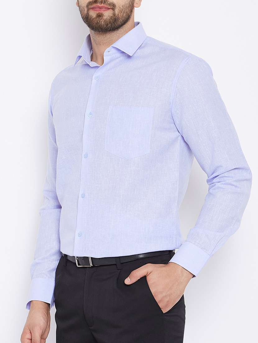 light blue cotton formal shirt - 15162108 - Standard Image - 1