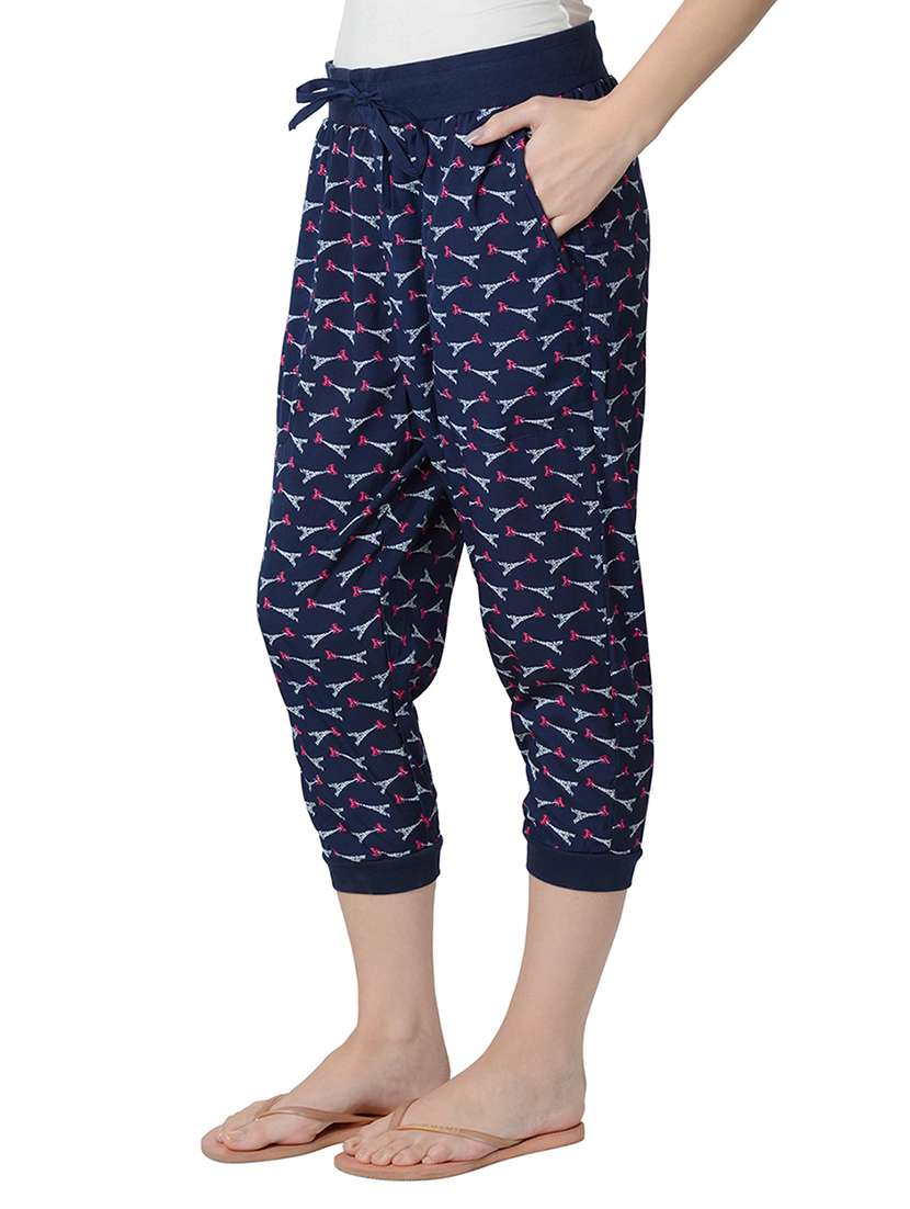 navy blue printed pajama - 15163225 -  Standard Image - 1
