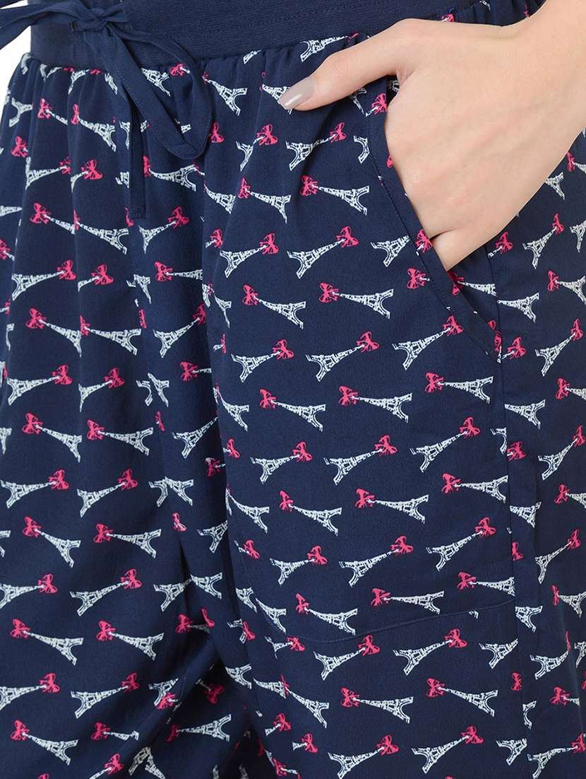 navy blue printed pajama - 15163225 -  Standard Image - 4