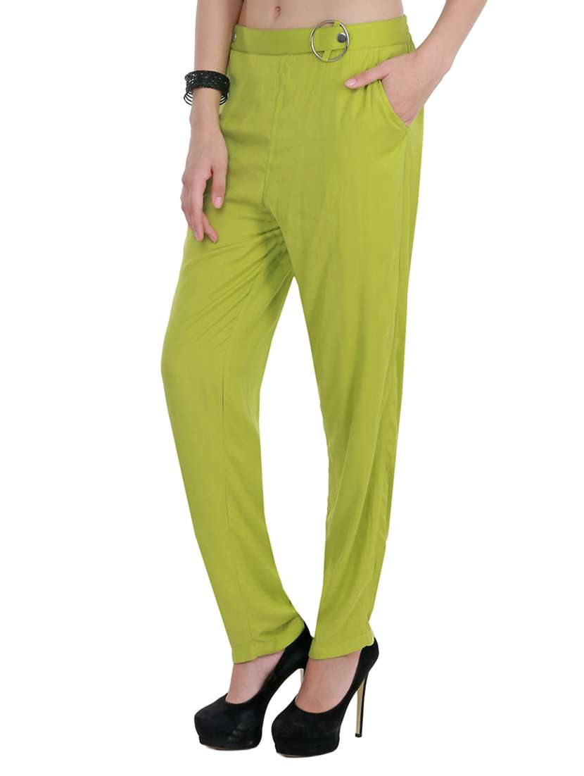 high rise solid flat front trouser - 15165414 -  Standard Image - 1