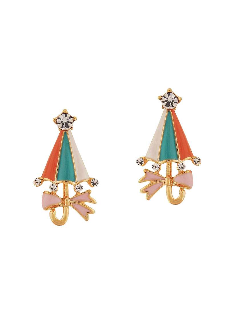 multi colored metal drop earring