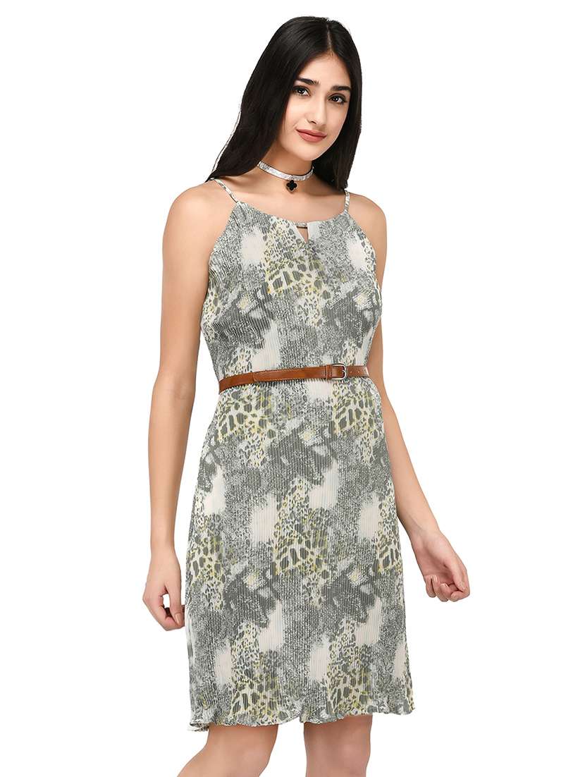 women's belted printed dress - 15169497 -  Standard Image - 1