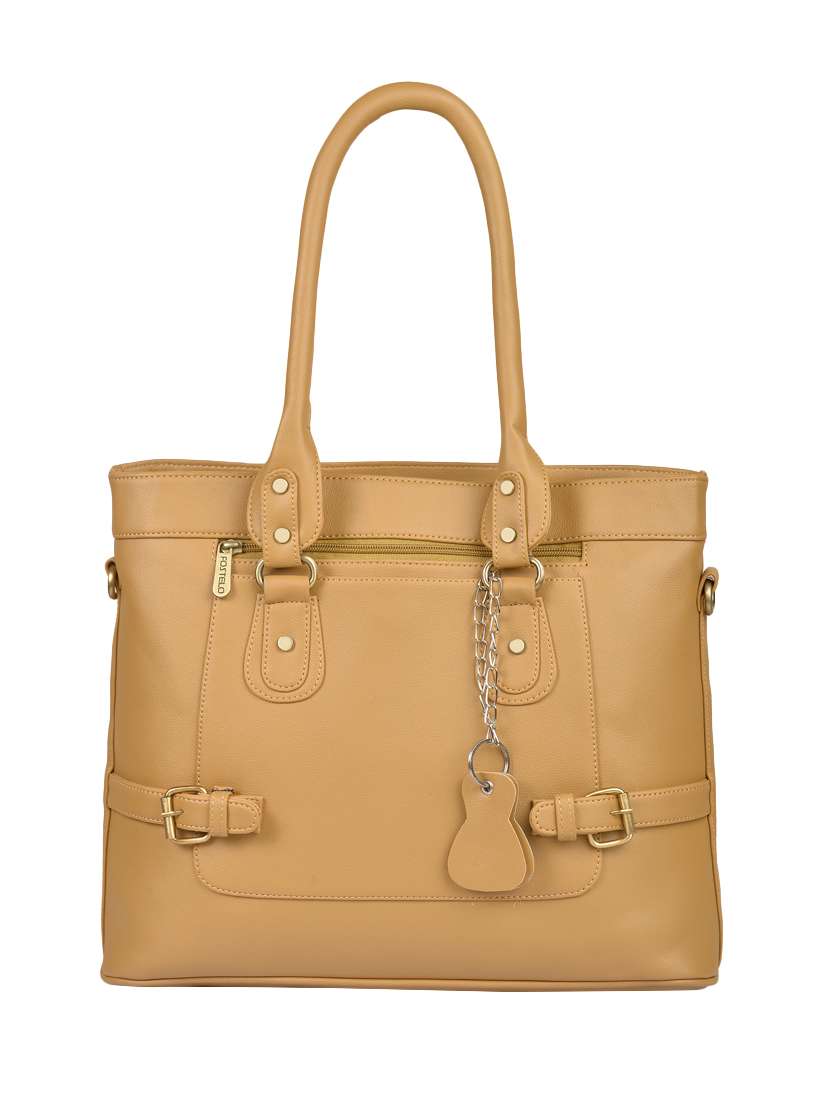 beige leatherette (pu) handbag