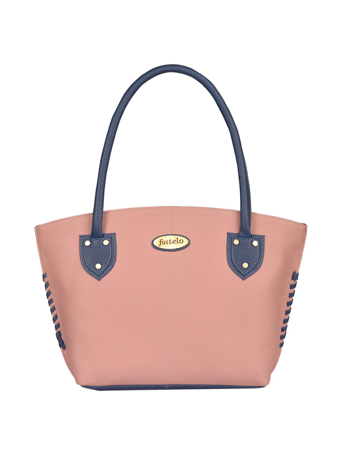 pink leatherette regular handbag