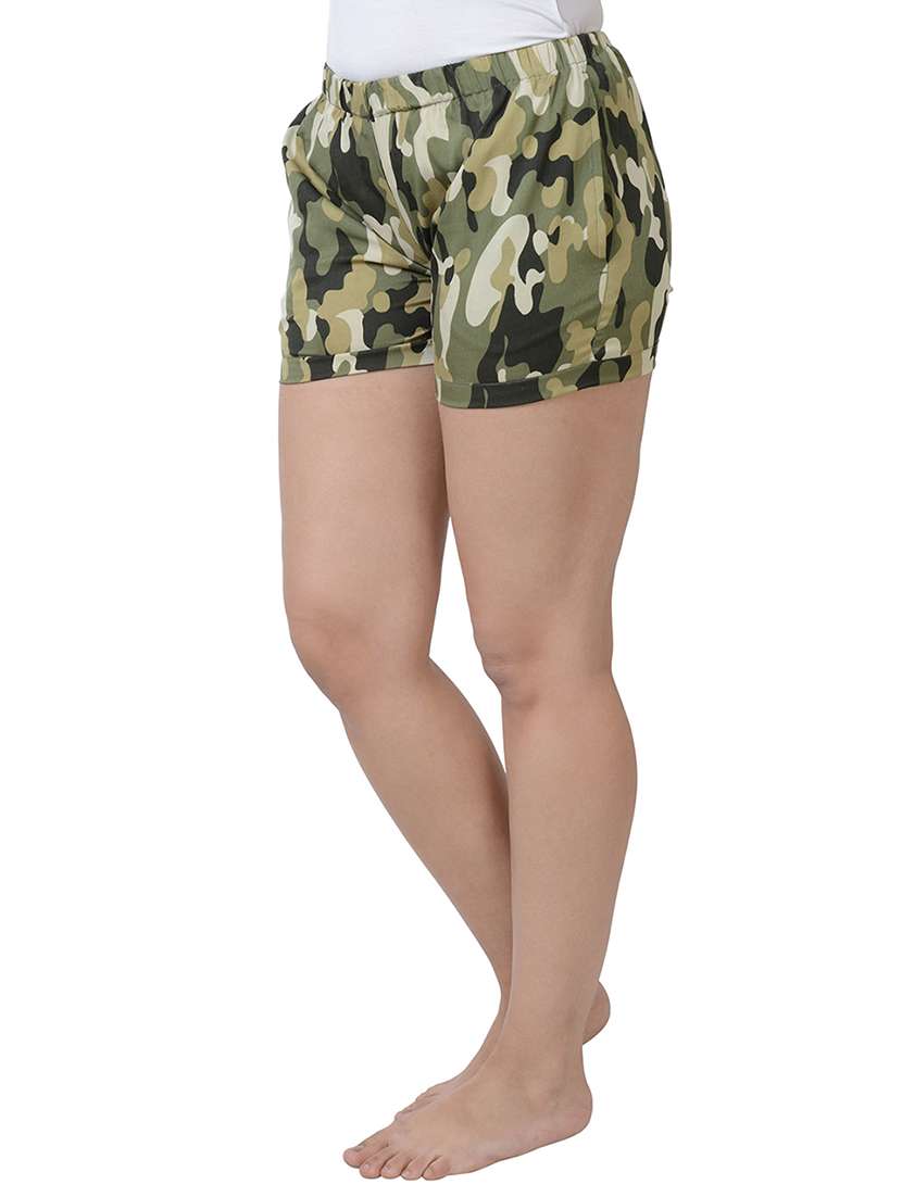 green printed nylon shorts - 15169779 -  Standard Image - 1