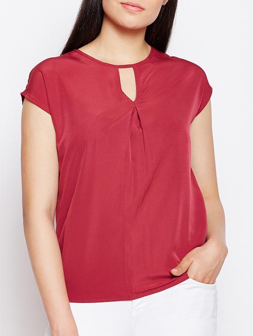 women's straight key hole neck top - 15178735 -  Standard Image - 0