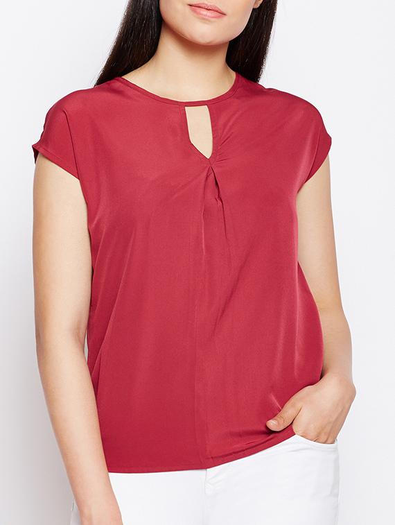 women's straight key hole neck top - 15178735 -  Zoom Image - 0