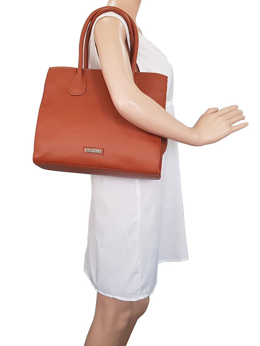 brown leatherette (pu) handbag - 15179317 - Standard Image - 4