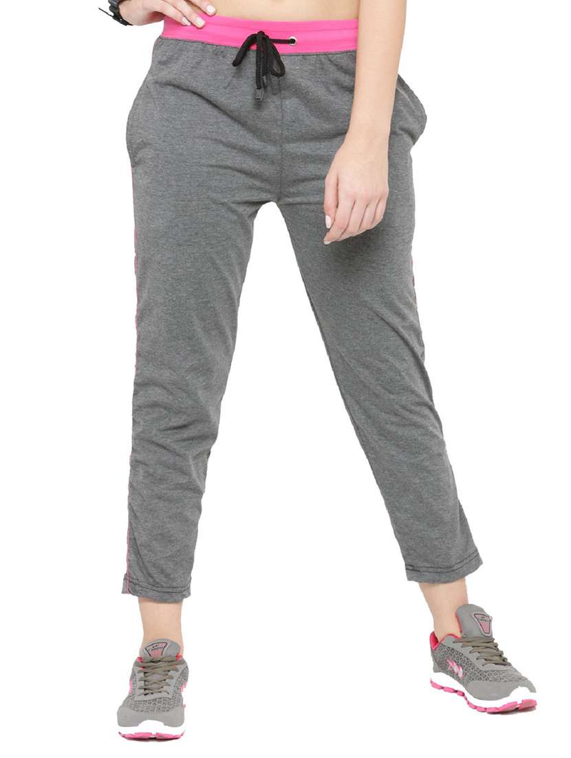 grey solid track pant