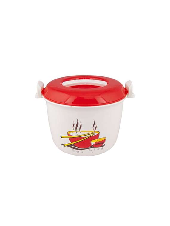 microwave rice cooker, red