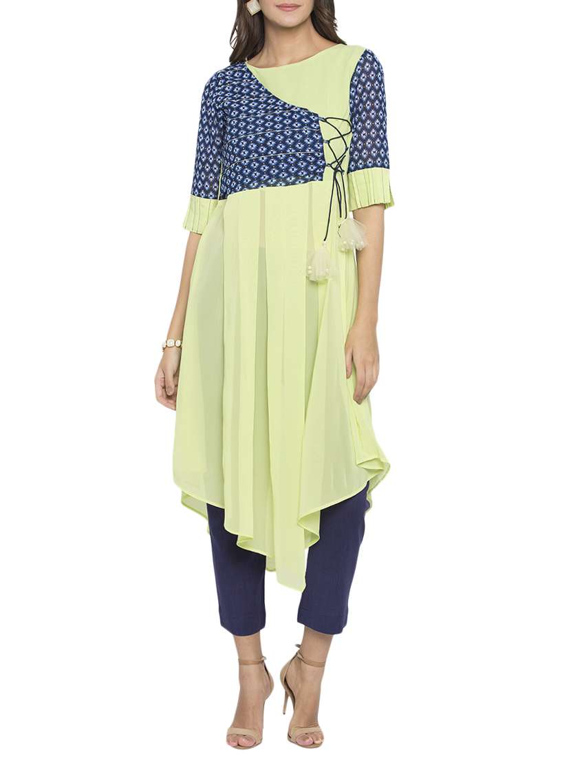 asymmetric printed kurta