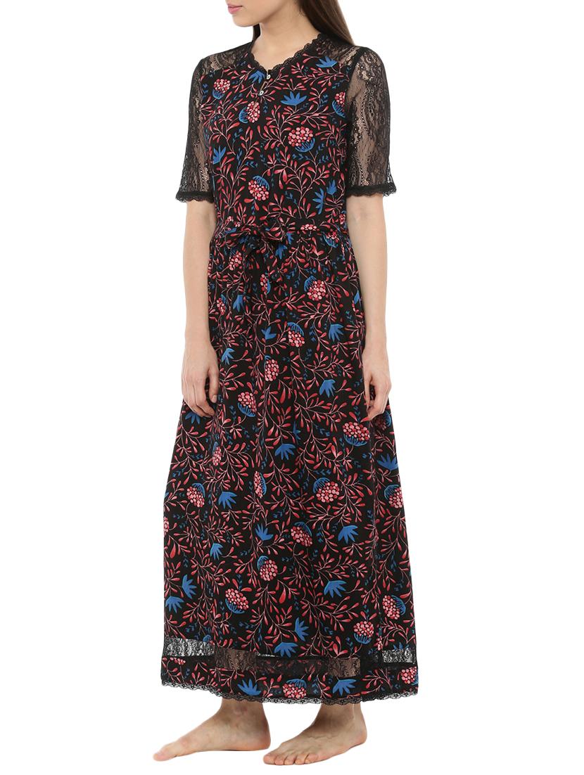 black viscose gown - 15189180 - Standard Image - 1